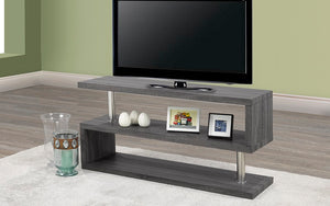 TV Stand with Shelves - Reclaimed Grey