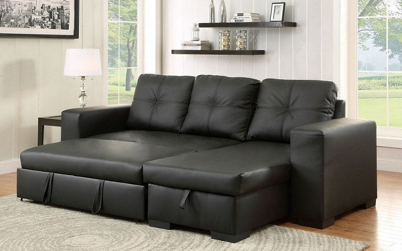 Leather Sectional Sofa Bed With