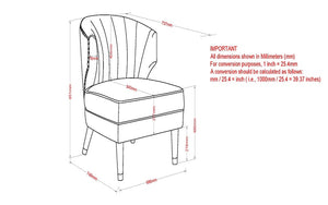 Accent Chair Leather with Nail-Head Back & Solid Wood Legs - Saddle | Grey | Beige