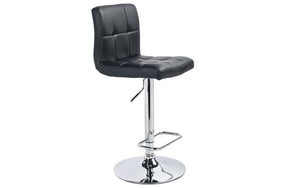 Bar Stool With High Back & 360° Swivel Leather Seat - White | Black - Set of 2 pc