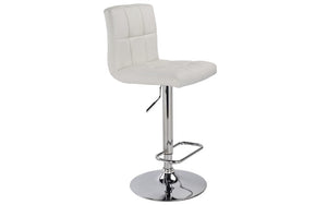 Bar Stool With High Back & 360° Swivel Leather Seat - White | Black - Set of 2 pc