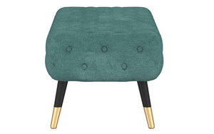 Textured Fabric Bench with Solid Wood Legs - Grey | Teal | Mustard