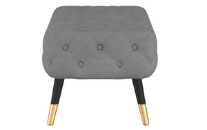 Textured Fabric Bench with Solid Wood Legs - Grey | Teal | Mustard