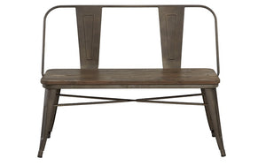 Solid Wood Bench with Metal Legs - Gunmetal