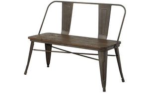 Solid Wood Bench with Metal Legs - Gunmetal