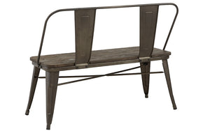 Solid Wood Bench with Metal Legs - Gunmetal