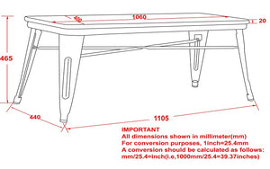 Solid Wood Bench with Metal Legs - Gunmetal