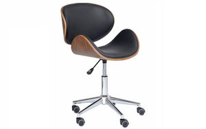Office Chair with Bent Wood Frame- Black