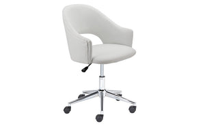 Office Chair with Cut-Out Back - White