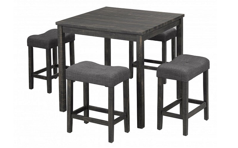 Pub Set with Stools - 5 pc - Dark Grey