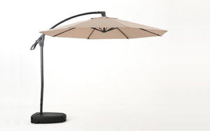 9.5" Outdoor Offset Patio Umbrella - Brown | White | Red