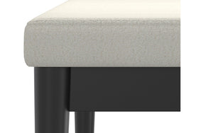 Woven Fabric Bench with Solid Wood Legs - Cream | Grey