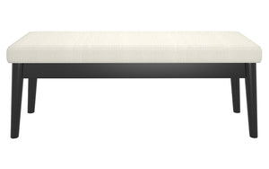 Woven Fabric Bench with Solid Wood Legs - Cream | Grey