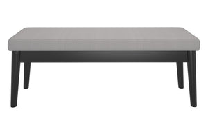 Woven Fabric Bench with Solid Wood Legs - Cream | Grey