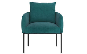 Accent Chair Fabric with Black Leg - Aqua | Grey