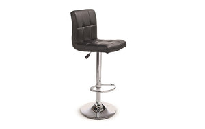 Bar Stool With High Back & 360° Swivel Leather Seat - Black | White | Espresso | Red - Set of 2 pc