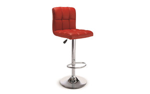 Bar Stool With High Back & 360° Swivel Leather Seat - Black | White | Espresso | Red - Set of 2 pc