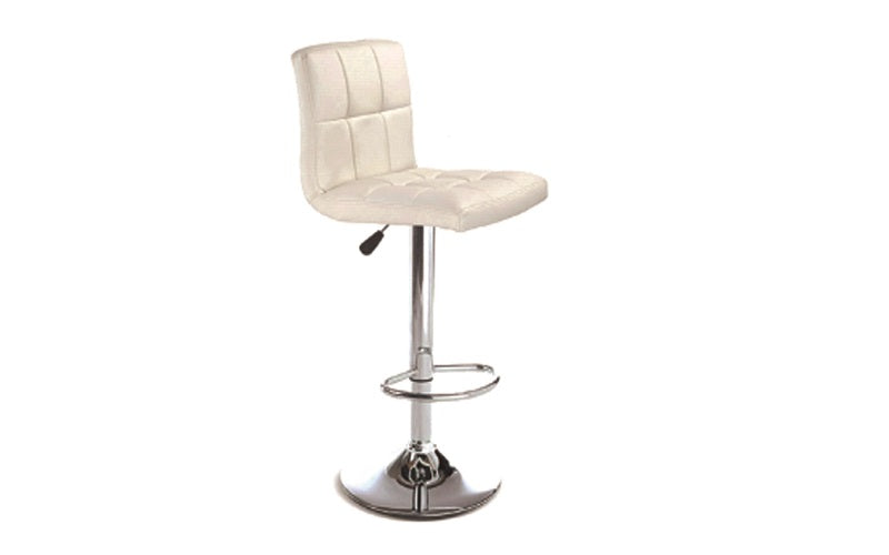 Bar Stool With High Back & 360° Swivel Leather Seat - Black | White | Espresso | Red - Set of 2 pc