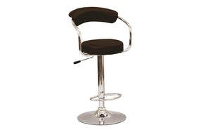 Bar Stool Curved Back with Chrome & 360° Swivel Leather Seat - Black | White | Espresso | Red - Set of 2 pc