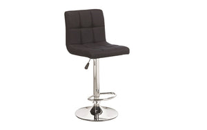 Bar Stool With High Back & 360° Swivel Fabric Seat - Grey | Charcoal | Black - Set of 2 pc