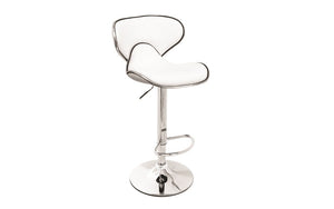 Bar Stool With Curved Back & 360° Swivel Leather Seat - White | Black | Espresso - Set of 2 pc