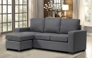 Fabric Sectional with Reversible Chaise - Grey