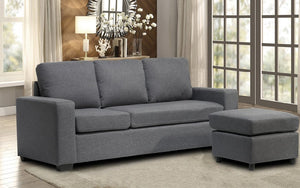 Fabric Sectional with Reversible Chaise - Grey