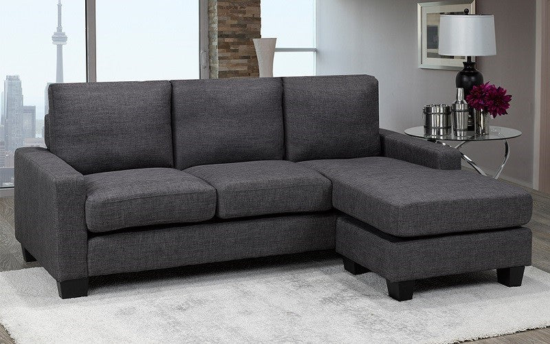 Fabric Sectional with Reversible Chaise - Dark Grey