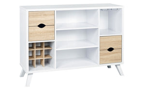 Buffet or Cabinet with 4 Storage Drawers - White Oak