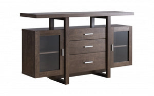 Buffet or Cabinet with 3 Drawers - Walnut Oak