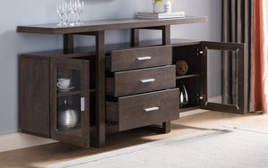 Buffet or Cabinet with 3 Drawers - Walnut Oak