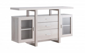 Buffet or Cabinet with 3 Drawers - White Oak