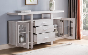 Buffet or Cabinet with 3 Drawers - White Oak