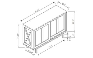 Buffet or Cabinet with Storage Shelves - Grey