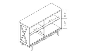 Buffet or Cabinet with Storage Shelves - Grey