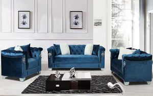Sofa Set - 3 Piece - Sapphire Blue
