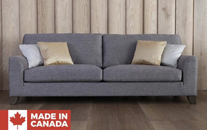 Fabric Sofa with Pull-Out Bed - Grey (Made In Canada)
