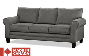 Fabric Sofa with Pull-Out Bed - Steel Grey (Made In Canada)