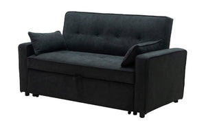 Fabric Sofa Bed with Pillows - Charcoal Grey