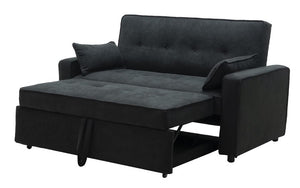 Fabric Sofa Bed with Pillows - Charcoal Grey