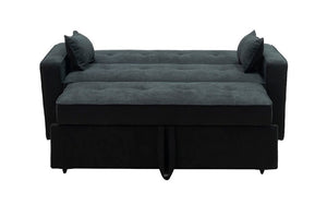 Fabric Sofa Bed with Pillows - Charcoal Grey