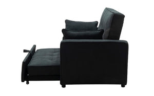 Fabric Sofa Bed with Pillows - Charcoal Grey