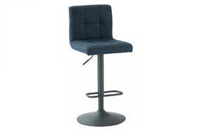 Bar Stool With High Back & 360° Swivel Fabric Seat - Beige | Grey | Blue - Set of 2 pc Includes 2 pc Bar S