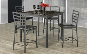 Pub Set with Chairs - 5 pc - Espresso | Grey