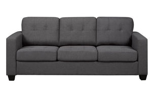 Sofa Set - 3 Piece with Fabric - Charcoal Grey