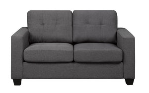 Sofa Set - 3 Piece with Fabric - Charcoal Grey