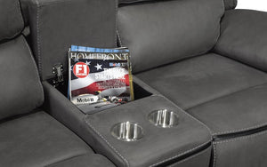 Recliner Set - 3 Piece with Micro Suede Fabric - Smoke