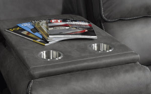 Recliner Set - 3 Piece with Micro Suede Fabric - Smoke