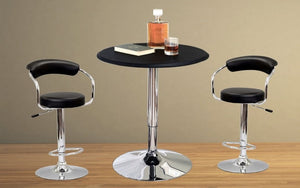 Bar Table Only - Leather Top (Black)