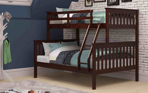 Bunk Bed - Twin over Double with or without Trundle Solid Wood - Espresso